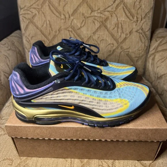 Nike Air Max Deluxe Midnight‎ Navy Laser Orange AJ7831-400 Size 11.5 Pre Owned